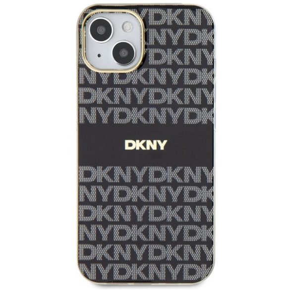 DKNY DKHMP15SHRHSEK IML Mono & Stripe MagSafe-kompatibilis tok iPhone 15 / 14 / 13 - fekete