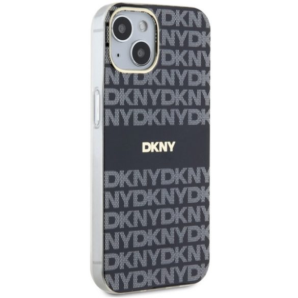 DKNY DKHMP15SHRHSEK IML Mono & Stripe MagSafe-kompatibilis tok iPhone 15 / 14 / 13 - fekete