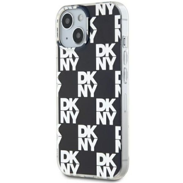 DKNY DKHCP15SHDLCEK IML Checkered Mono Pattern tok iPhone 15 / 14 / 13 - fekete