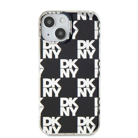 DKNY DKHCP15SHDLCEK IML Checkered Mono Pattern tok iPhone 15 / 14 / 13 - fekete