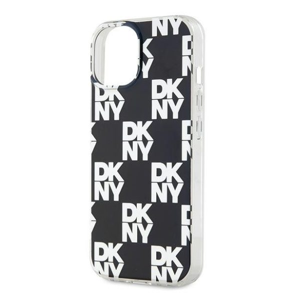 DKNY DKHCP15SHDLCEK IML Checkered Mono Pattern tok iPhone 15 / 14 / 13 - fekete