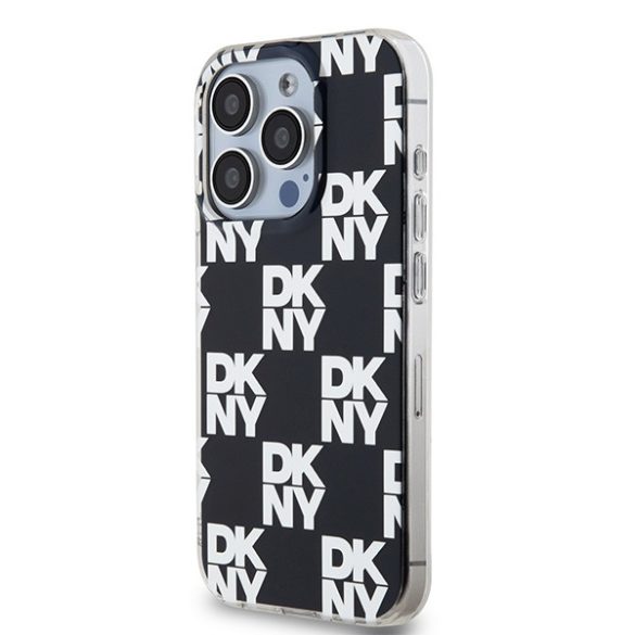 DKNY DKHCP15LHDLCEK IML Checkered Mono Pattern tok iPhone 15 Pro - fekete