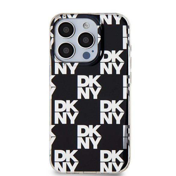 DKNY DKHCP15LHDLCEK IML Checkered Mono Pattern tok iPhone 15 Pro - fekete