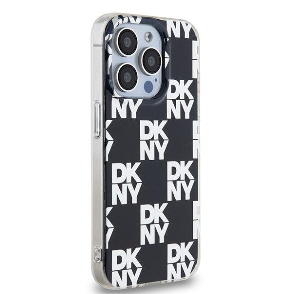 DKNY DKHCP15LHDLCEK IML Checkered Mono Pattern tok iPhone 15 Pro - fekete