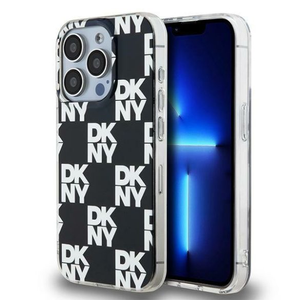 DKNY DKHCP15XHDLCEK IML Checkered Mono Pattern tok iPhone 15 Pro Max - fekete