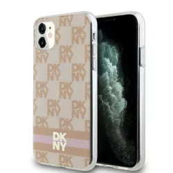   DKNY DKHMN61HCPTSP IML Checkered Mono Pattern Pattern & Printed Stripes MagSafe-kompatibilis tok iPhone 11  - rózsaszín