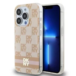   DKNY DKHMP13LHCPTSP IML Checkered Mono Pattern Pattern & Printed Stripes MagSafe-kompatibilis tok iPhone 13 Pro / 13 - rózsaszín