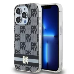   DKNY DKHMP15LHCPTSK IML Checkered Mono Pattern & Printed Stripes MagSafe-kompatibilis tok iPhone 15 Pro - fekete