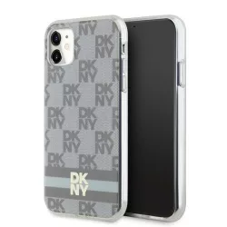   DKNY DKHMN61HCPTSE IML Checkered Mono Pattern & Printed Stripes MagSafe-kompatibilis tok iPhone 11  - bézs