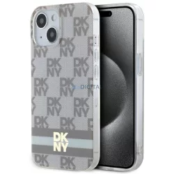   DKNY DKHMP15MHCPTSE IML Checkered Mono Pattern & Printed Stripes MagSafe-kompatibilis tok iPhone 15 Plus - bézs