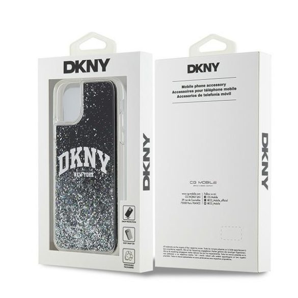 DKNY DKHCN61LBNAEK Liquid Glitter Big Logo tok iPhone 11  - fekete