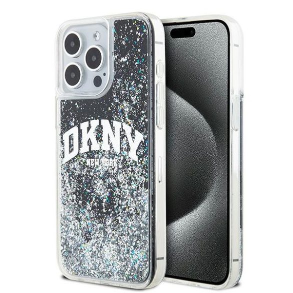 DKNY DKHCP13XLBNAEK Liquid Glitter Big Logo tok iPhone 13 Pro Max - fekete