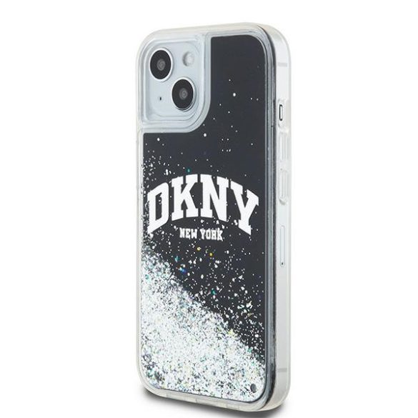 DKNY DKHCP14SLBNAEK Liquid Glitter Big Logo tok iPhone 14 / 15 / 13 - fekete