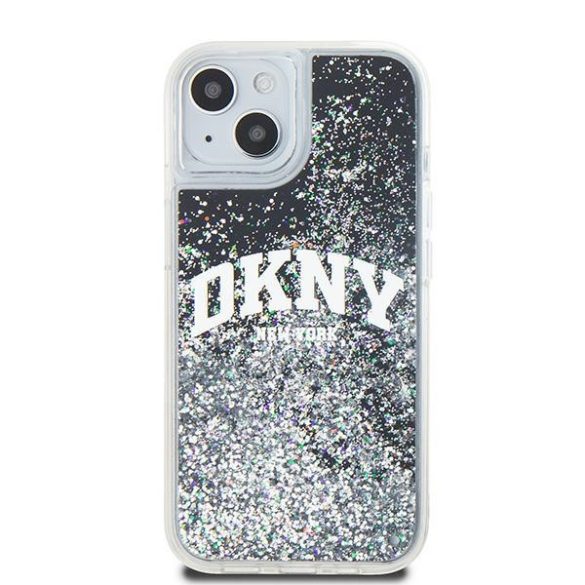 DKNY DKHCP14SLBNAEK Liquid Glitter Big Logo tok iPhone 14 / 15 / 13 - fekete