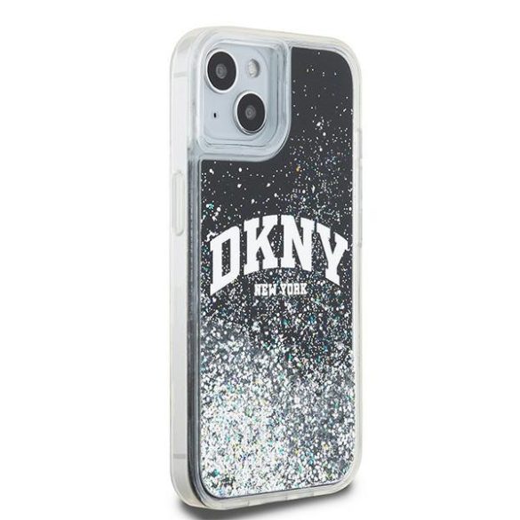 DKNY DKHCP14SLBNAEK Liquid Glitter Big Logo tok iPhone 14 / 15 / 13 - fekete