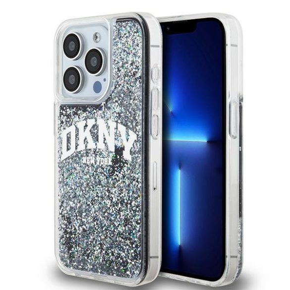 DKNY DKHCP14LLBNAEK Liquid Glitter Big Logo tok iPhone 14 Pro - fekete