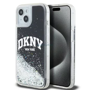 DKNY DKHCP15SLBNAEK Liquid Glitter Big Logo tok iPhone 15 - fekete