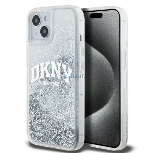 DKNY DKHCP15SLBNAET Liquid Glitter Big Logo tok iPhone 15 - fehér