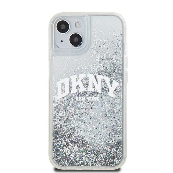 DKNY DKHCP15SLBNAET Liquid Glitter Big Logo tok iPhone 15 / 14 / 13 - fehér