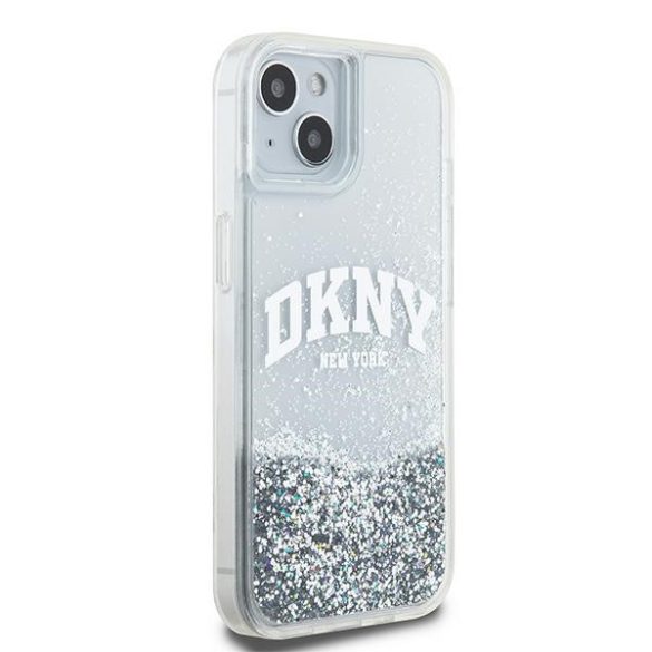 DKNY DKHCP15SLBNAET Liquid Glitter Big Logo tok iPhone 15 / 14 / 13 - fehér