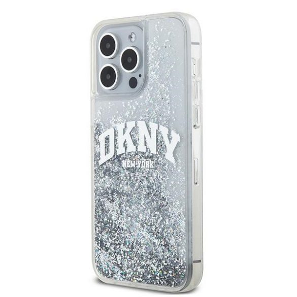 DKNY DKHCP15LLBNAET Liquid Glitter Big Logo tok iPhone 15 Pro - fehér