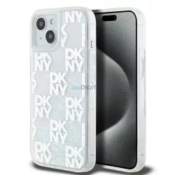   DKNY DKHCP15SLCPEPT Liquid Glitter Multilogo tok iPhone 15 - fehér