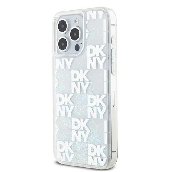 DKNY DKHCP15XLCPEPT Liquid Glitter Multilogo tok iPhone 15 Pro Max - fehér