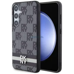   DKNY DKHCS24MPCPTSSK Leather Checkered Mono Pattern & Printed Stripes tok Samsung Galaxy S24 Plus - fekete