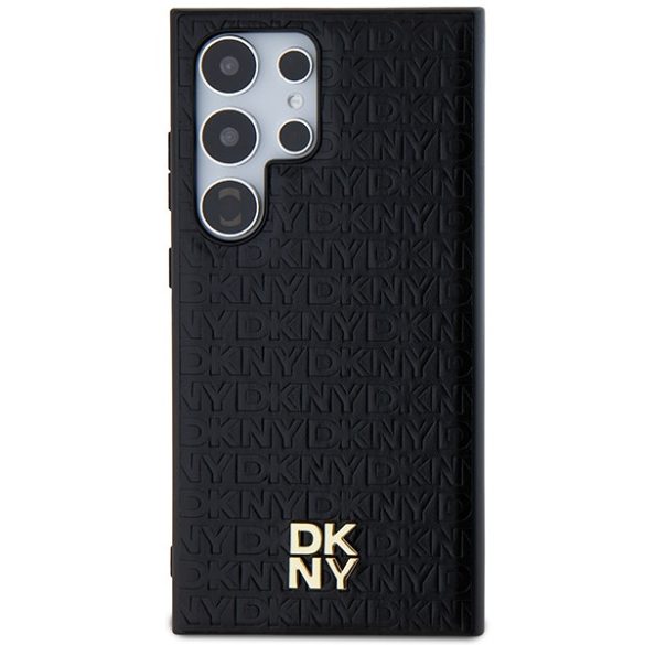 DKNY DKHMS24LPSHRPSK Leather Pattern Metal Logo MagSafe-kompatibilis tok Samsung Galaxy S24 Ultra - fekete