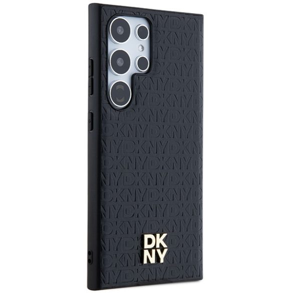 DKNY DKHMS24LPSHRPSK Leather Pattern Metal Logo MagSafe-kompatibilis tok Samsung Galaxy S24 Ultra - fekete