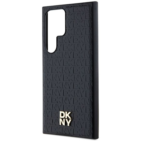 DKNY DKHMS24LPSHRPSK Leather Pattern Metal Logo MagSafe-kompatibilis tok Samsung Galaxy S24 Ultra - fekete