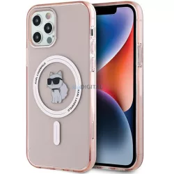   Karl Lagerfeld KLHMP12MHFCCNOP IML Choupette MagSafe-kompatibilis tok iPhone 12/12 Pro - rózsaszín