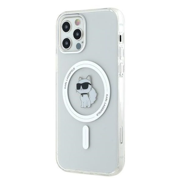 Karl Lagerfeld KLHMP12MHFCCNOT IML Choupette MagSafe-kompatibilis tok iPhone 12 / 12 Pro - átlátszó