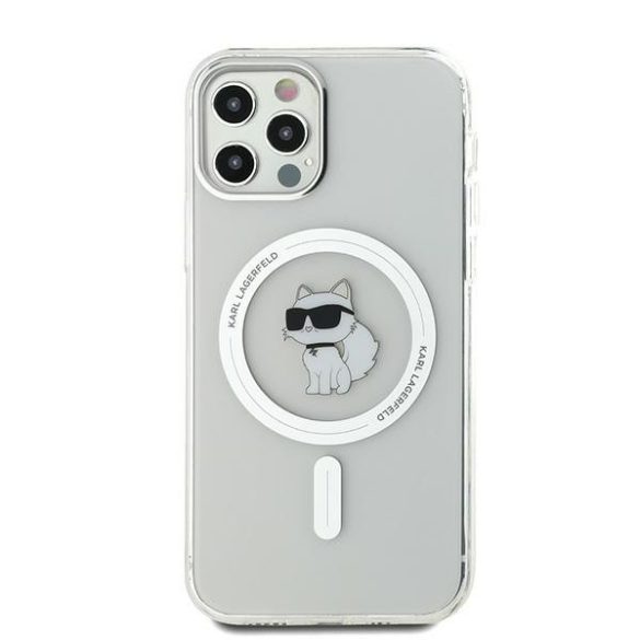 Karl Lagerfeld KLHMP12MHFCCNOT IML Choupette MagSafe-kompatibilis tok iPhone 12 / 12 Pro - átlátszó