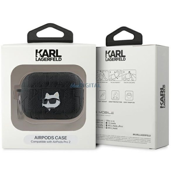 Karl Lagerfeld KLAP2PGCHPK Choupette Head tok AirPods Pro 2 - fekete