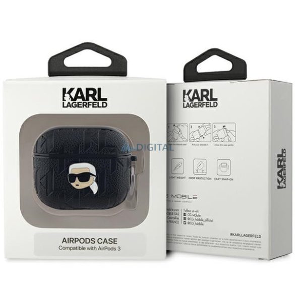 Karl Lagerfeld KLA3PGKIPK Monogram Karl Head tok AirPods 3 - fekete