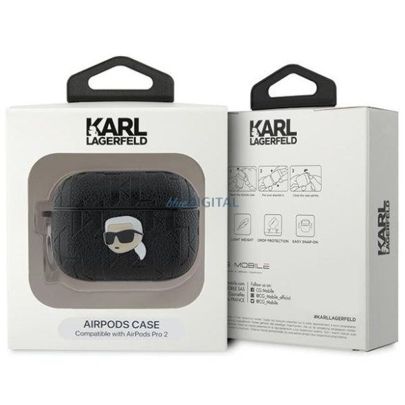 Karl Lagerfeld KLAP2PGKIPK Monogram Karl Head tok AirPods Pro 2 - fekete