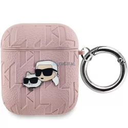   Karl Lagerfeld KLA2PGKCPP Monogram Karl & Choupette Head tok AirPods 1/2 - rózsaszín