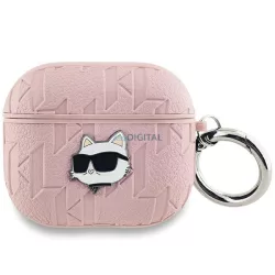   Karl Lagerfeld KLA3PGCHPP Monogram Choupette Head tok AirPods 3 - rózsaszín