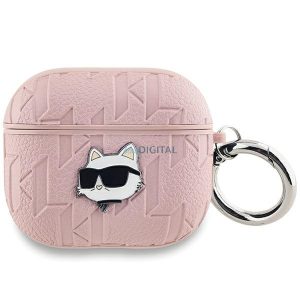 Karl Lagerfeld KLA3PGCHPP Monogram Choupette Head tok AirPods 3 - rózsaszín