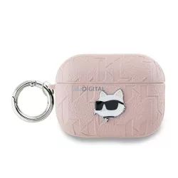   Karl Lagerfeld KLAP2PGCHPP Monogram Choupette Head tok AirPods Pro 2 - rózsaszín