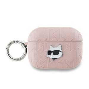 Karl Lagerfeld KLAP2PGCHPP Monogram Choupette Head tok AirPods Pro 2 - rózsaszín