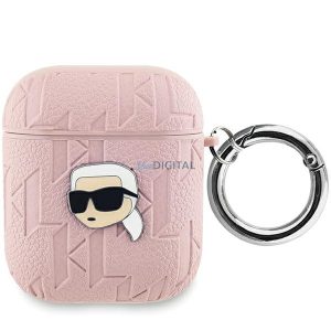 Karl Lagerfeld KLA2PGKIPP Monogram Karl Head tok AirPods 1/2 - rózsaszín