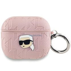   Karl Lagerfeld KLA3PGKIPP Monogram Karl Head tok AirPods 3 - rózsaszín