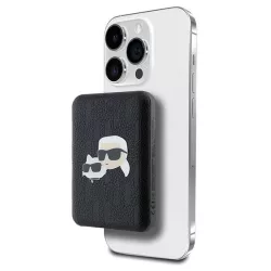   Karl Lagerfeld KLPB5FPGKSKCHK Karl&Choupette Head Pin MagSafe powerbank 15W 5000mAh - fekete