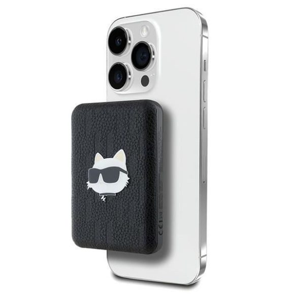 Karl Lagerfeld KLPB5FPGKSCHHK Choupette Head Pin MagSafe powerbank 15W 5000mAh - fekete