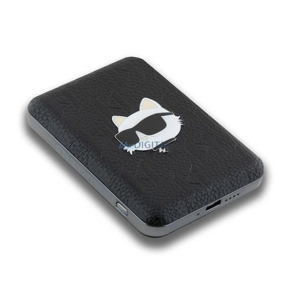 Karl Lagerfeld KLPB5FPGKSCHHK Choupette Head Pin MagSafe powerbank 15W 5000mAh - fekete