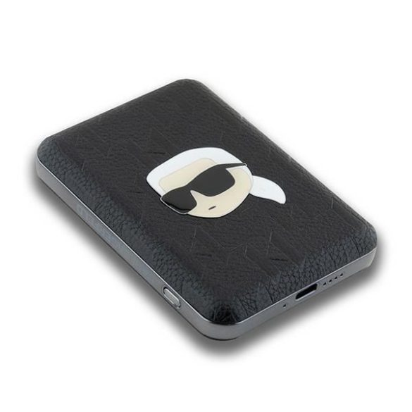 Karl Lagerfeld KLPB5FPGKSKIHK Karl Head Pin MagSafe powerbank 15W 5000mAh - fekete