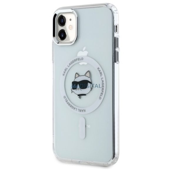 Karl Lagerfeld KLHMN61HLSCHH IML Metal Choupette Head MagSafe-kompatibilis keménytok iPhone 11 - fehér