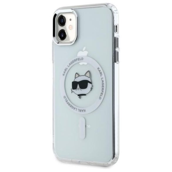 Karl Lagerfeld KLHMN61HLSCHH IML Metal Choupette Head MagSafe-kompatibilis keménytok iPhone 11 - fehér